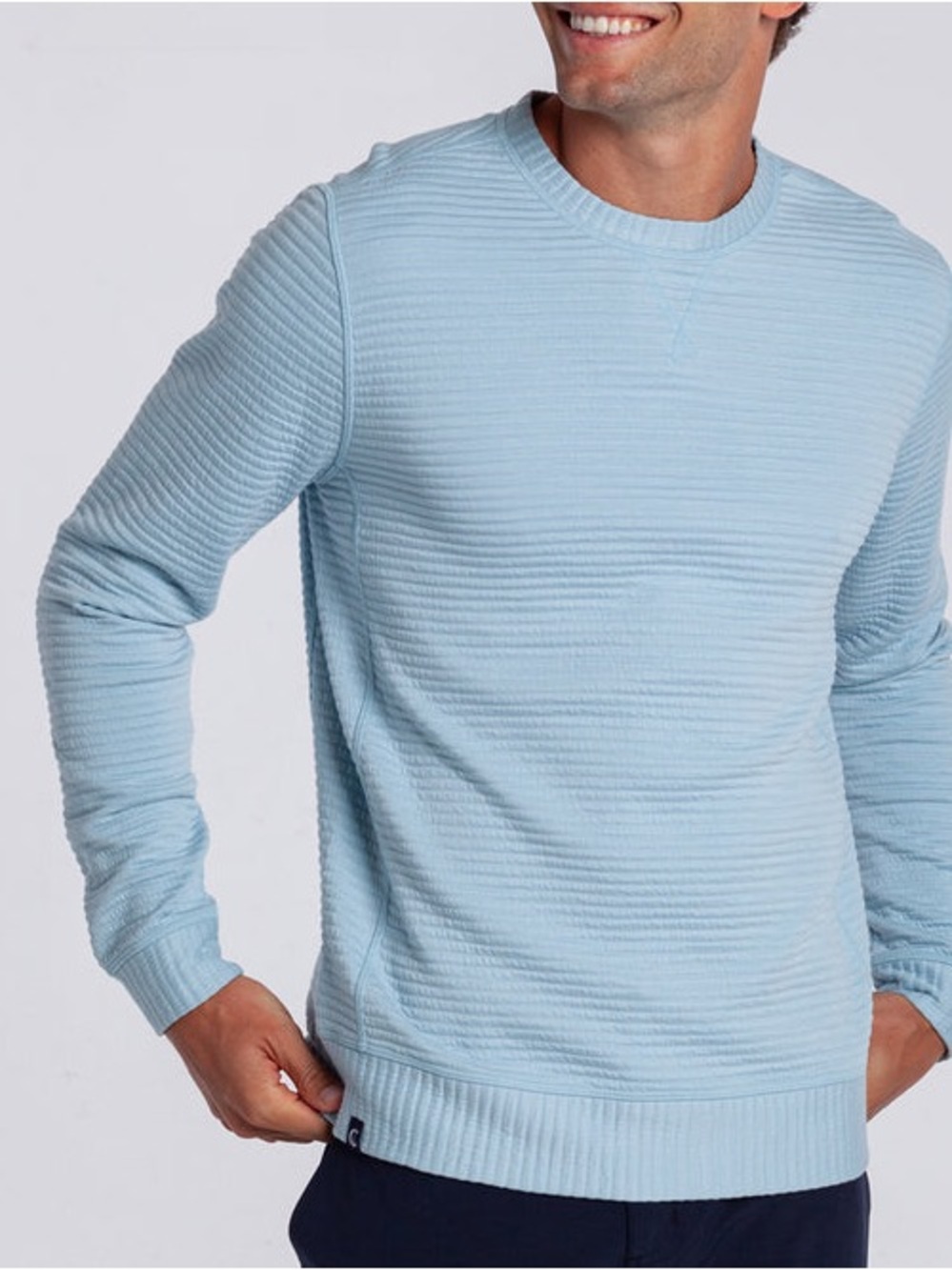 NWT Criquet Made in Austin quilted crewneck sky blue size Medium